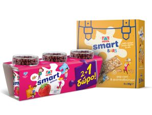 Μπάρα Δημητριακών Pop Corn Smart Δέλτα 5Χ28g+Επιδόρπιο Γιαουρτιού Smart Φράουλα Δέλτα (3x140g)-20%