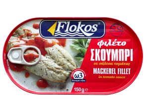 Σκουμπρί Φιλέτο σε Σάλτσα Τομάτας Flokos (150 g)